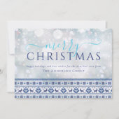 メリークリスマススノーフレークのビジネスロゴ シーズンカード (正面)