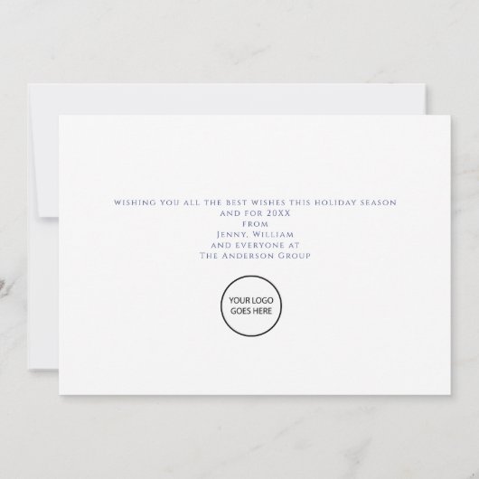 メリークリスマススノーフレークのビジネスロゴ シーズンカード (裏面)