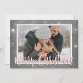 メリークリスマススノーフレークのフォトカード シーズンカード (正面)