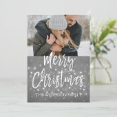 メリークリスマススノーフレークのフォトカード シーズンカード (スタンド正面)