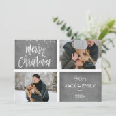 メリークリスマススノーフレークのフォトカード シーズンカード (スタンド正面)