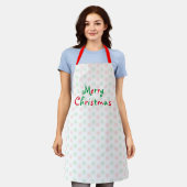 メリークリスマススノーフレークエプロン エプロン (着用した状態)
