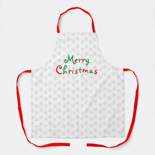 メリークリスマススノーフレークエプロン エプロン (正面)