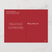 メリークリスマススノーフレークエレガントレッド1写真 シーズンポストカード (裏面)