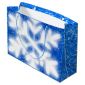 メリークリスマススノーフレークエレガント書道 ラージペーパーバッグ (裏面アングル)