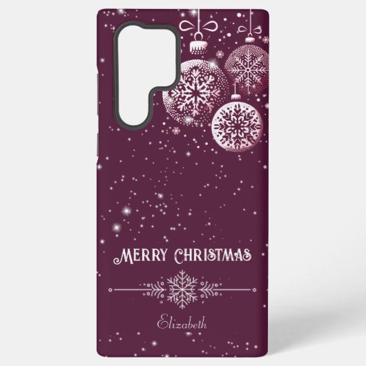 メリークリスマススノーフレークオーナメント SAMSUNG GALAXYケース (裏面)