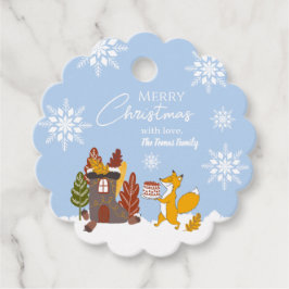 メリークリスマススノーフレークキツネ動物 フェイバータグ