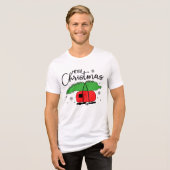 メリークリスマススノーフレークキャンペースクリスマスツリー トライブレンドTシャツ (正面全面)