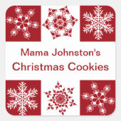 メリークリスマススノーフレークギフトパッケージの装飾 スクエアシール (正面)