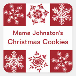 メリークリスマススノーフレークギフトパッケージの装飾 スクエアシール