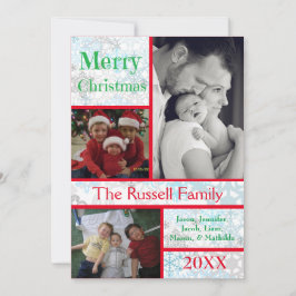 メリークリスマススノーフレークコラージュ3枚の写真 シーズンカード