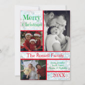 メリークリスマススノーフレークコラージュ3枚の写真 シーズンカード (正面)