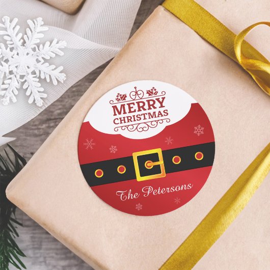 メリークリスマススノーフレークサンタクローススーツのベルト ラウンドシール