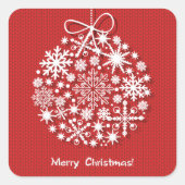 メリークリスマススノーフレークシール スクエアシール (正面)