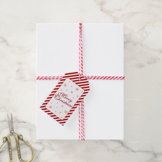 メリークリスマススノーフレークスギフトラベル ギフトタグ (より糸付き)