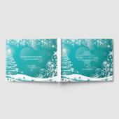 メリークリスマススノーフレークスツリーの花と星 ゲストブック (全面)