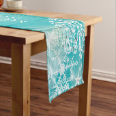 メリークリスマススノーフレークスツリーの花と星 ショートテーブルランナー (インサイチュ)