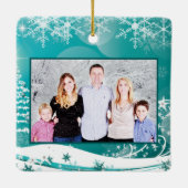 メリークリスマススノーフレークスツリーの花と星 セラミックオーナメント (裏面)