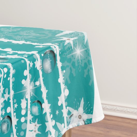 メリークリスマススノーフレークスツリーの花と星 テーブルクロス (インサイチュ)