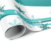 メリークリスマススノーフレークスツリーの花と星 ラッピングペーパー (ロールコーナー)