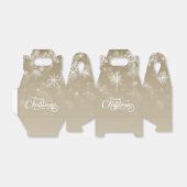 メリークリスマススノーフレークスベージュホリデー フェイバーボックス (折り畳みなし)