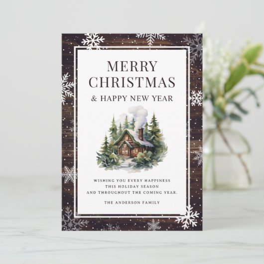 メリークリスマススノーフレークスログキャビン シーズンカード (スタンド正面)