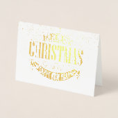 メリークリスマススノーフレークズクラシックシック金ゴールド 箔カード (正面)