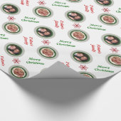 メリークリスマススノーフレークパーソナライズされた写真 ラッピングペーパー (角)
