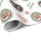 メリークリスマススノーフレークパーソナライズされた写真 ラッピングペーパー (ロールコーナー)