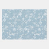 メリークリスマススノーフレークピンクグリーティングホリデー ラッピングペーパーシート (正面3)