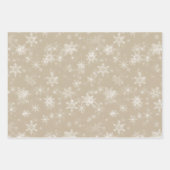 メリークリスマススノーフレークピンクグリーティングホリデー ラッピングペーパーシート (正面2)