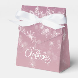 メリークリスマススノーフレークピンク フェイバーボックス