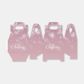 メリークリスマススノーフレークピンク フェイバーボックス (折り畳みなし)