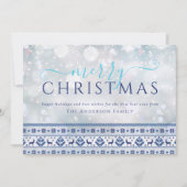 メリークリスマススノーフレークフォークパターン4写真 シーズンカード (正面)