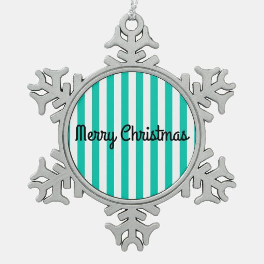 メリークリスマススノーフレークフレームオーナメント スノーフレークピューターオーナメント (正面)