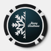 メリークリスマススノーフレークブルー ポーカーチップ (裏面)