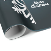 メリークリスマススノーフレークブルー ラッピングペーパー (ロールコーナー)