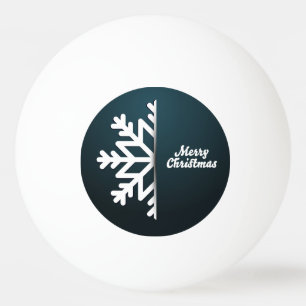 メリークリスマススノーフレークブルー 卓球ボール