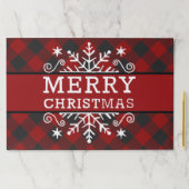 メリークリスマススノーフレークペーパー付きプレイドランチョンマット ペーパーパッド (インサイチュ)