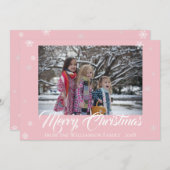 メリークリスマススノーフレークホリデーフォトカード シーズンカード (正面/裏面)