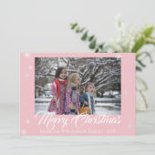 メリークリスマススノーフレークホリデーフォトカード シーズンカード (スタンド正面)