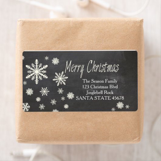 メリークリスマススノーフレークホリデー住所 シール (インサイチュ)
