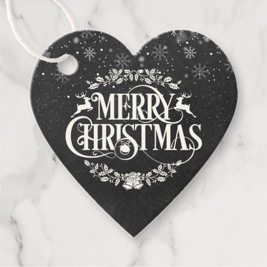 メリークリスマススノーフレークボホシャルボード フェイバータグ (正面)