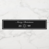 メリークリスマススノーフレークモダンミニマリストブラック ペットボトルラベル (シングルラベル)