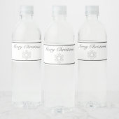 メリークリスマススノーフレークモダンミニマリストホワイト ペットボトルラベル (ボトル)