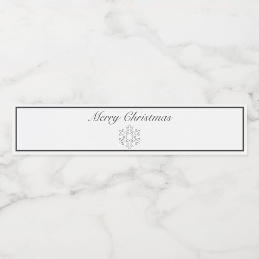 メリークリスマススノーフレークモダンミニマリストホワイト ペットボトルラベル (シングルラベル)