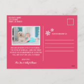 メリークリスマススノーフレークモダン家族の写真 シーズンポストカード (裏面)