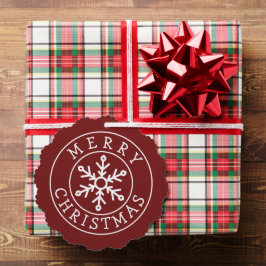 メリークリスマススノーフレークラベル オーナメントカード