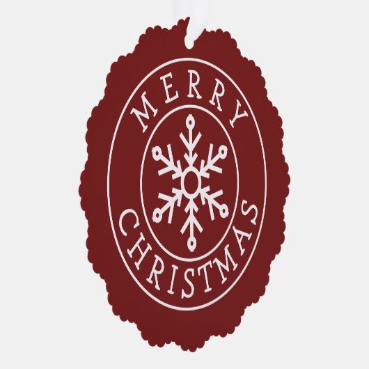 メリークリスマススノーフレークラベル オーナメントカード (右)