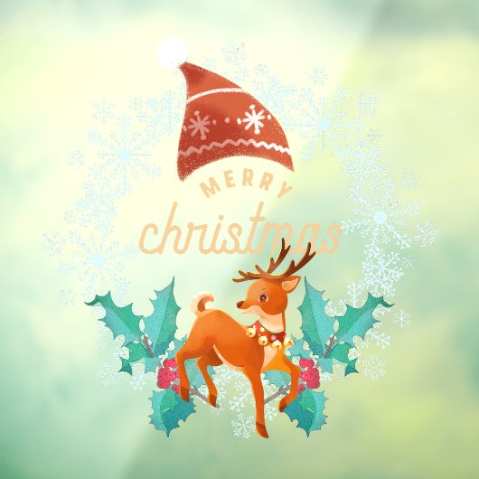 メリークリスマススノーフレークリースラインデアドア ウィンドウサイン (シート3)